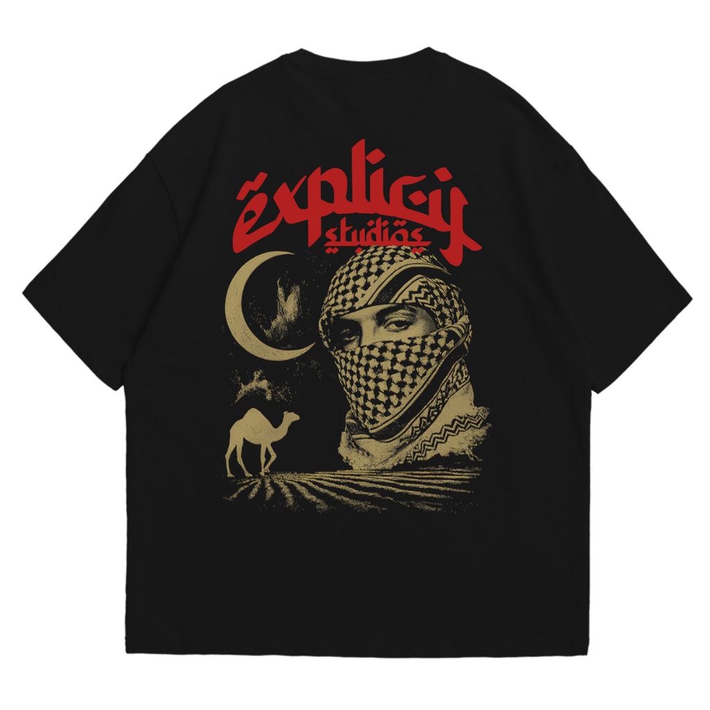 Remera Oversize "Arabe" Negro