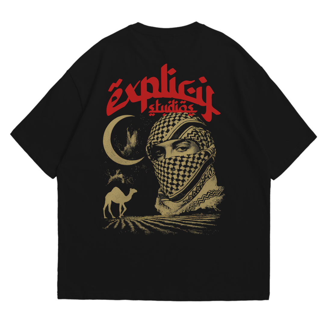 Remera Oversize "Arabe" Negro