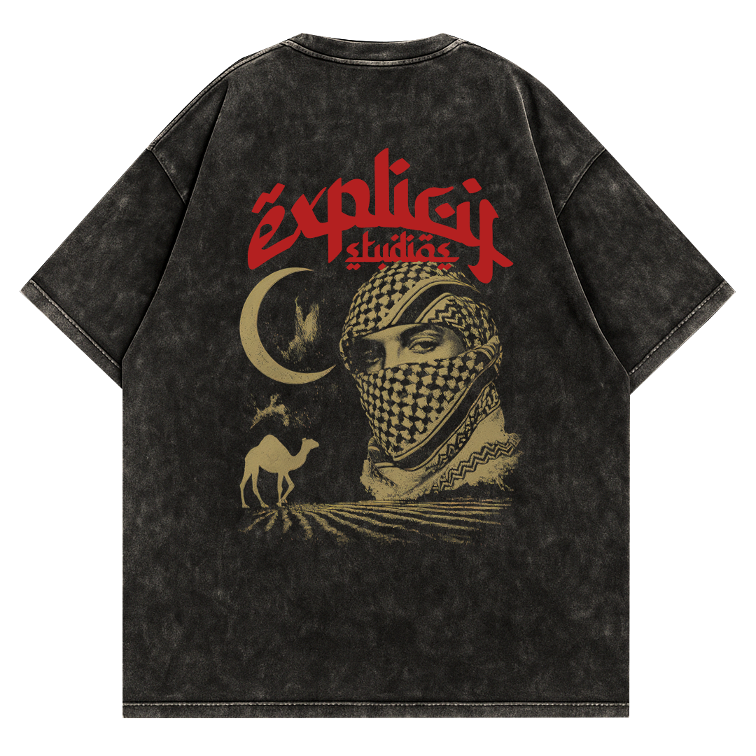Remera Boxy fit "Arabe" Washed