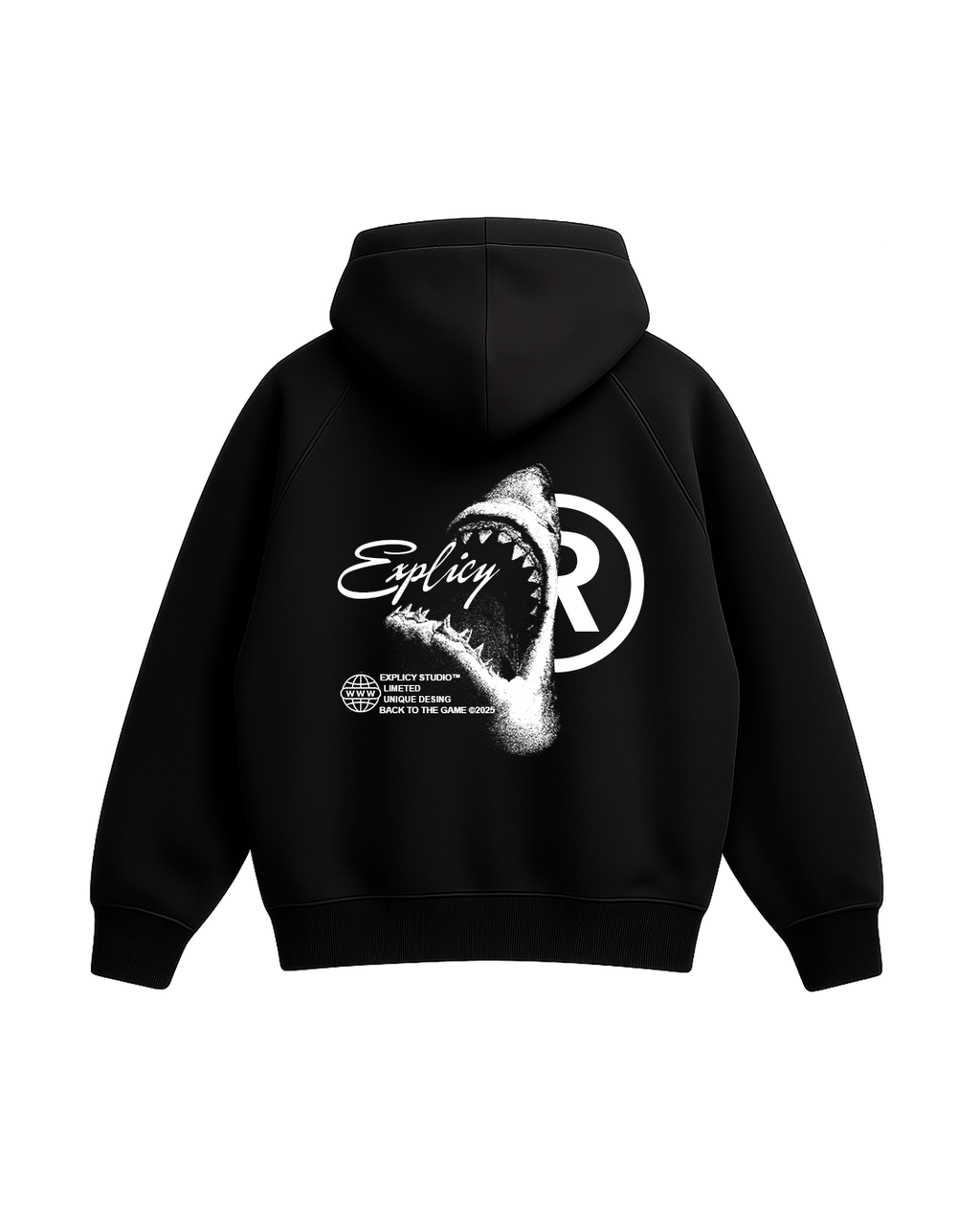 HOODIE RAGLAN "SHARK" BOXY